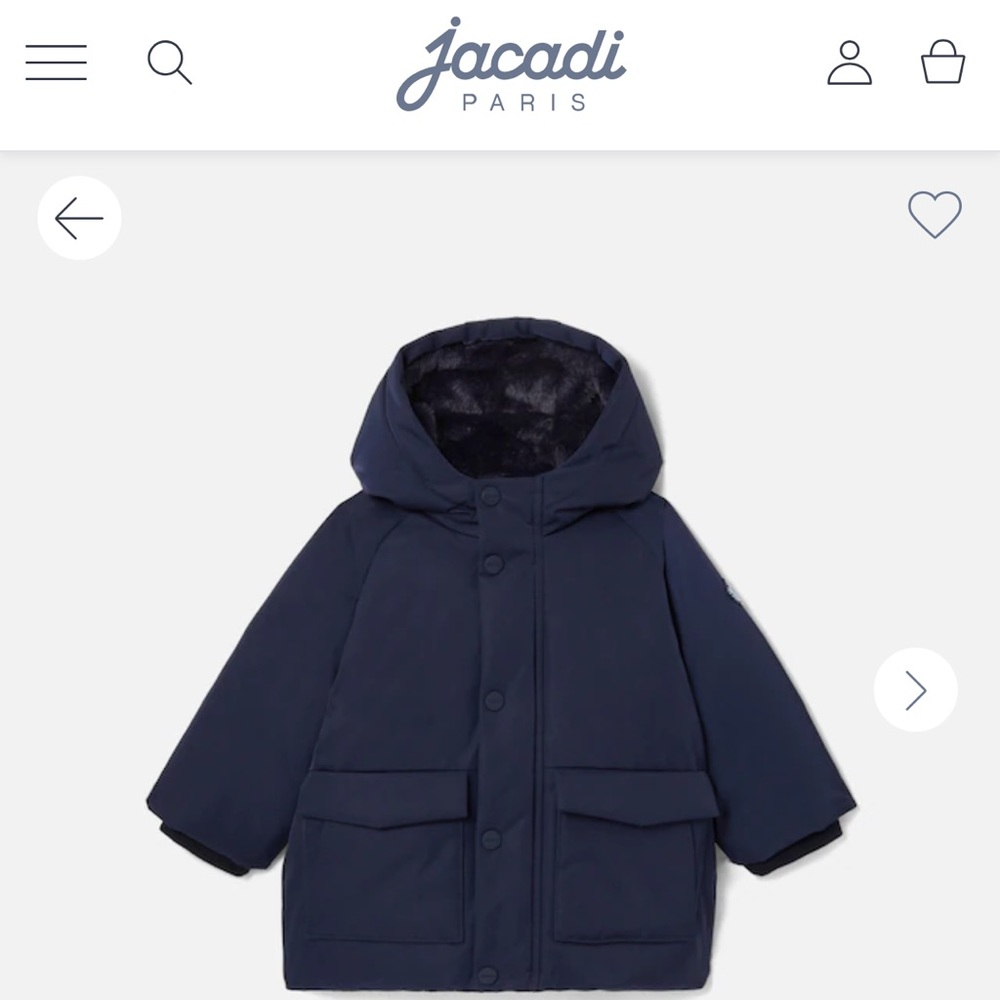 Jacadi navy toddler rain coat